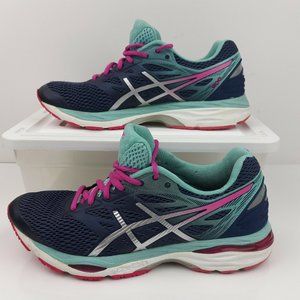 Asics Gel Cumulus 18 Blue Teal & Pink Women’s Athletic Running Shoes Size 8.5